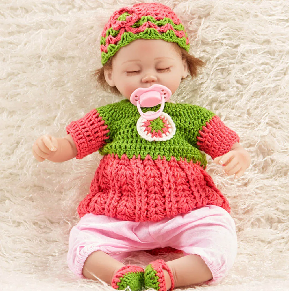 

17 inches Lifelike Girl Doll Silicone Baby Reborn Dolls with Soft Cloth Body Toys for Children Christmas Birthday Xmas Gift