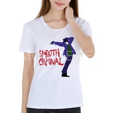Летняя стильная женская белая футболка с круглым вырезом и коротким рукавом с Майклом Джексоном, топ для танцующей девушки, костюм K4-2