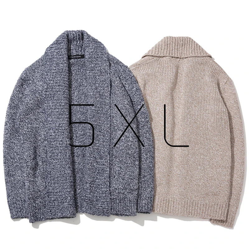 Large Oversized Korean Fashion Shawl Collar Winter Knitted Coat Male Cardigan Sweater Men Plus Size 4XL