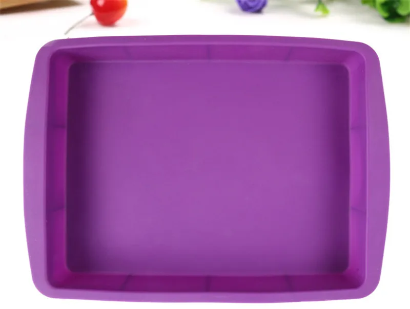 1pc Square silicone pizza baking pan high temperature soft easy to mold