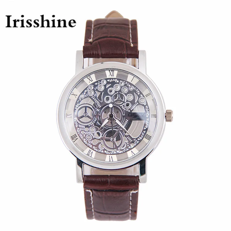 

Irisshine B08 brand luxury Unisex watches clock girl lady gift mens Womens Imitation Mechanical Gear Watch