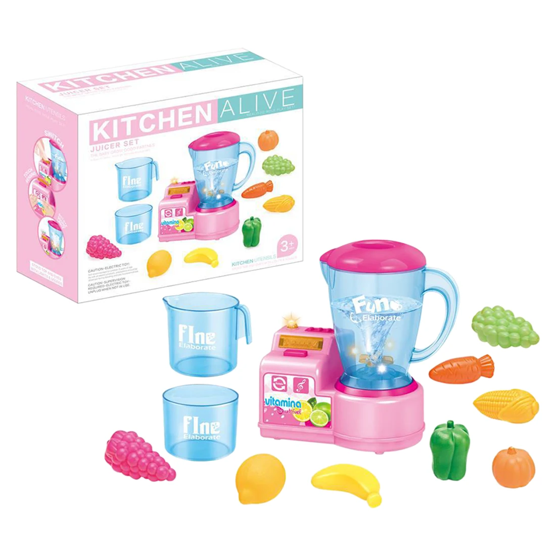 

Hot Simulation Plastic Kitchen Appliance Children Pretend Role Play Toy Blender Juicer Cookware Playset With Sounds Blender Toy