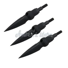 6 шт 3-лезвием стрелки углерода Сталь 215 зерна острые наконечники для стрелы стрельба из лука для Охота блочного Лука и Охотный арбалет с употреблением желтого зубчика