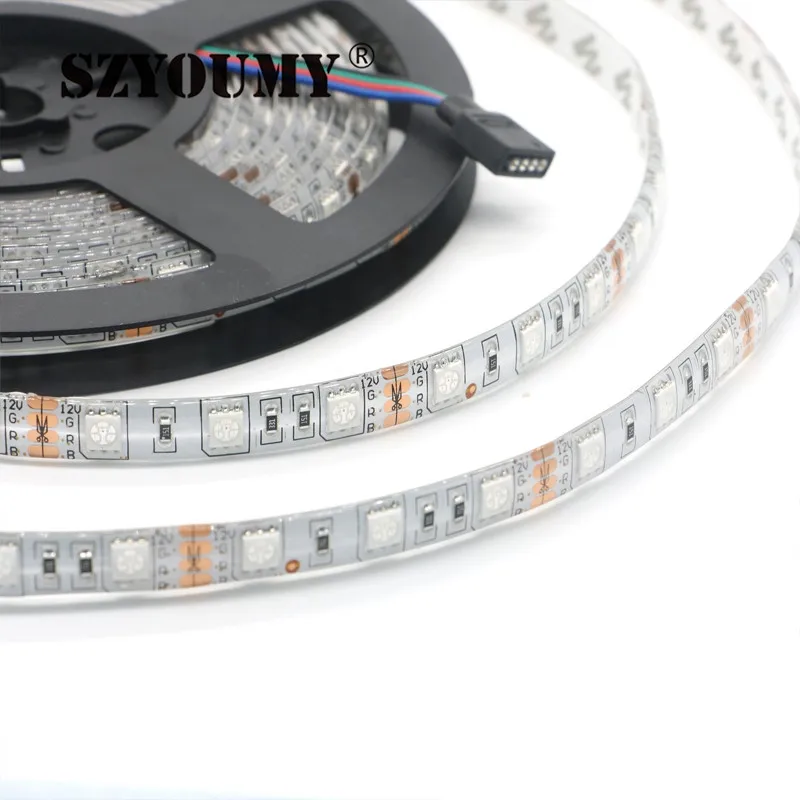 SZYOUMY RGB светодиодные ленты 5050 SMD 5 м 300 светодиодный S гибкий свет 12 в холодный белый/теплый белый/красный/зеленый/синий гибкая светодиодная