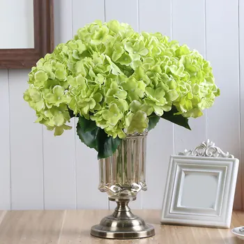

decorative flower for party luxury 6 Heads artificial Hydrangea silk DIY flower Peony Rose wedding car decoration