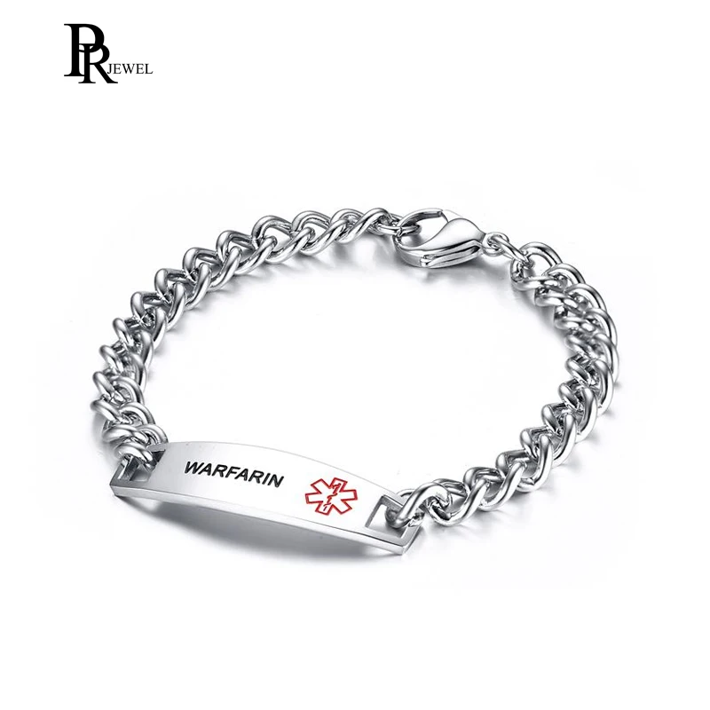 Warfarin Security Emergency Medical Bracelet Engraving Alert Warfarin Security Emergency Medical Bracelet Engraving Alert Id Jewelry In Bracelets From Accessories On Aliexpress