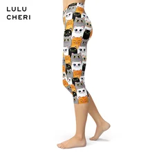 Капри с анималистическим принтом, летние, с рисунком совы, кошки, кролика, для женщин и девочек, с начесом, с бабочками, мягкие размера плюс, обтягивающие леггинсы для фитнеса