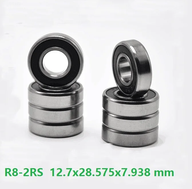 

200pcs/lot R8-2RS R8RS R8 2RS RS 1/2" x 1-1/8" x 5/16" inch rubber sealed bearing Deep Groove Ball bearing 12.7x28.575x7.938 mm
