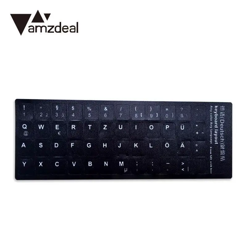 Amzdeal 1 шт. прозрачный без отражения корейский/немецкий/английский/русский/Арабский буквы алфавит клавиатура наклейка канцелярские принадлежности