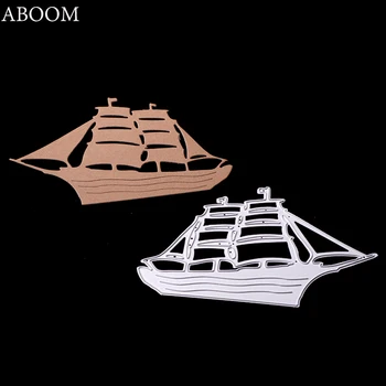 

ABOOM Fresh Design Sailing Boat Metal Carbon Steel Die Cut Embossing Folder Custom Cutting Dies For Planner Photo Decoration