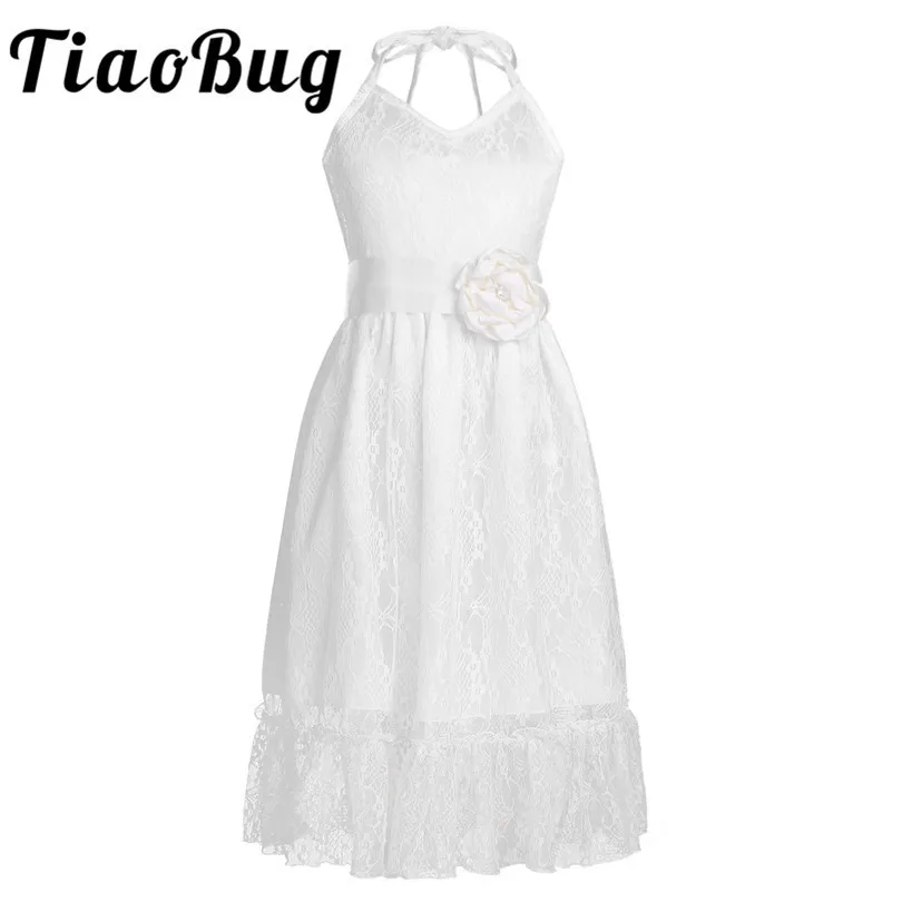 Tiaobug Новое поступление платье с цветочным рисунком для девочек поясом элегантное