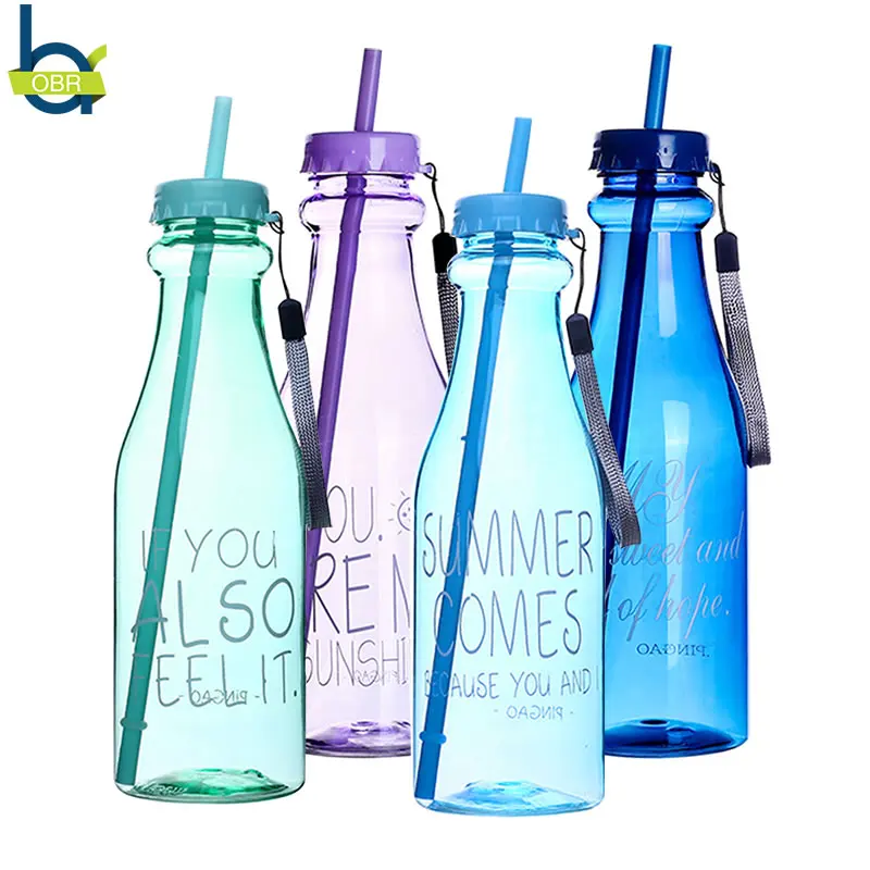 OBR 650 ml Water Bottle with Straw and Double Lids Portable School