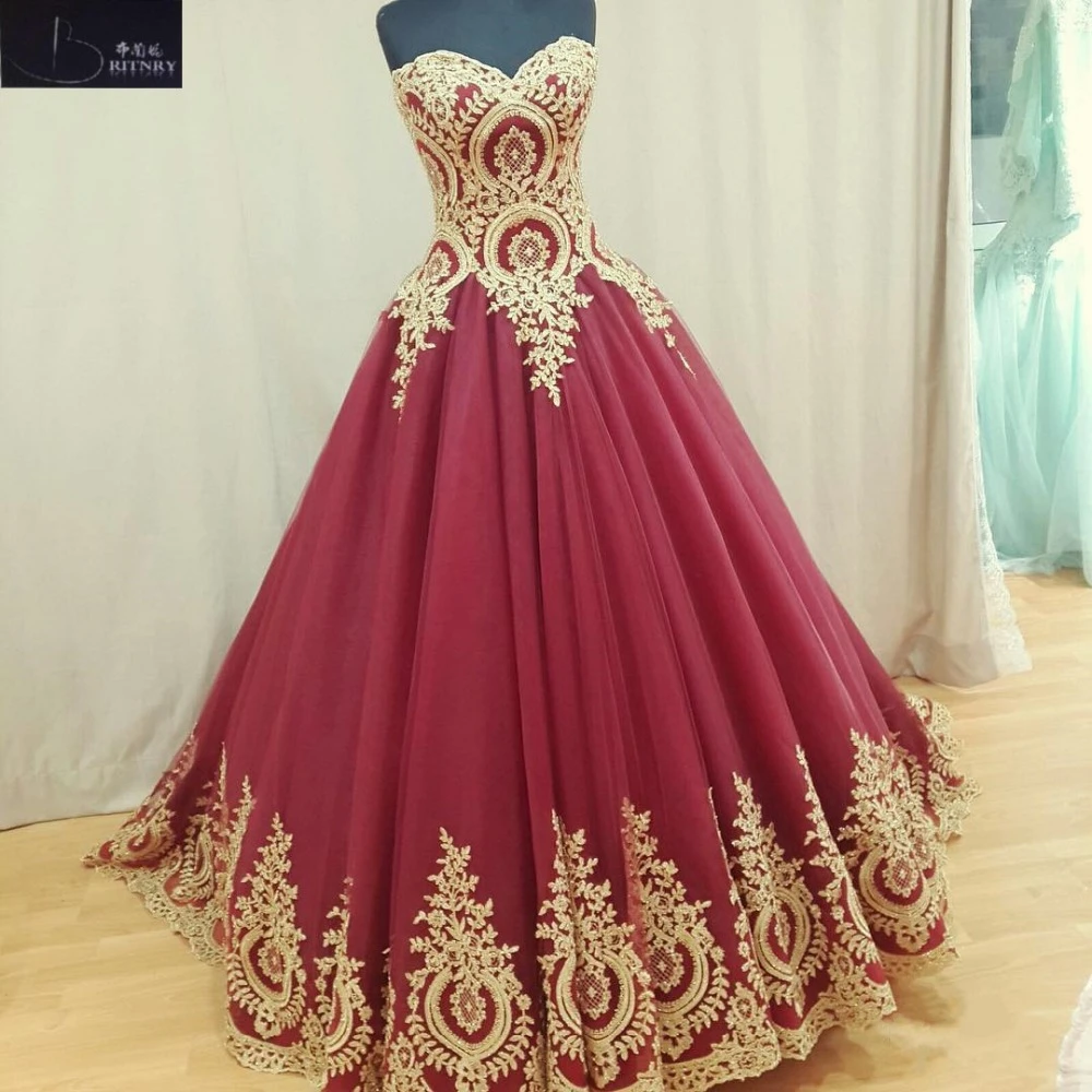 red tulle wedding dress