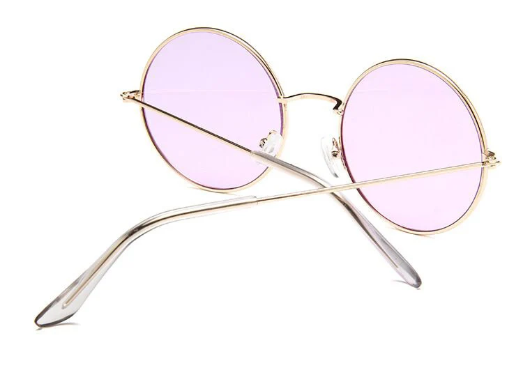 Маленькие круглые солнцезащитные очки для женщин, известный бренд, дизайнерские Винтажные Солнцезащитные очки для женщин, Ретро стиль, индивидуальные металлические очки