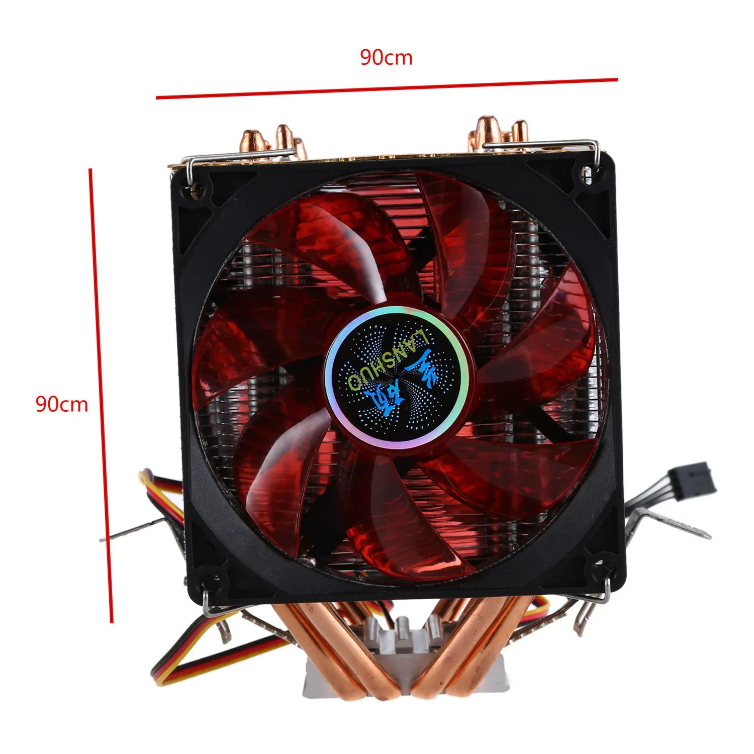 Чистая медь 4 тепловая труба для 775 1155 1366 Intel/AMD multi-платформа процессор радиатор 3 провода со светом три вентилятора (черный + кричать