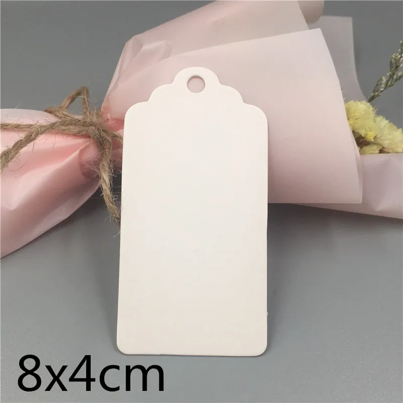 white 100 шт 8*4 см чистая крафт-бумага белая полая любовь упаковка Висячие бирки Свадьба/День рождения украшения этикетки ценник для ювелирных украшений - Цвет: white