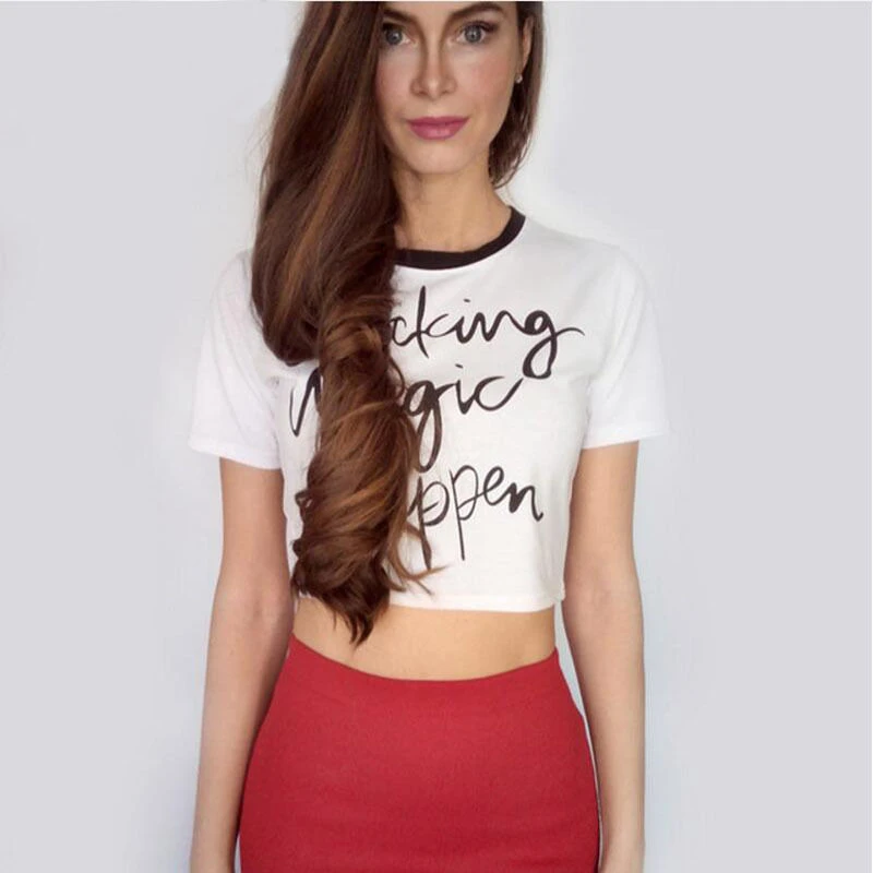 

Brand New 2017 Summer Women T-shirt Letters Fashion O-Neck Short Sleeve Loose Tee Shirt Femme