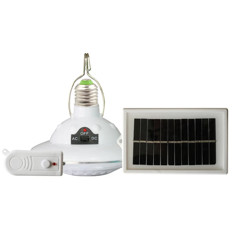 

E27 LED Solar Light 22 LED Hanging Lamp Floodlight w/ Remote Control + Solar Panel w/ Cable for Outdoor/Yard/Hiking/Tent Camping