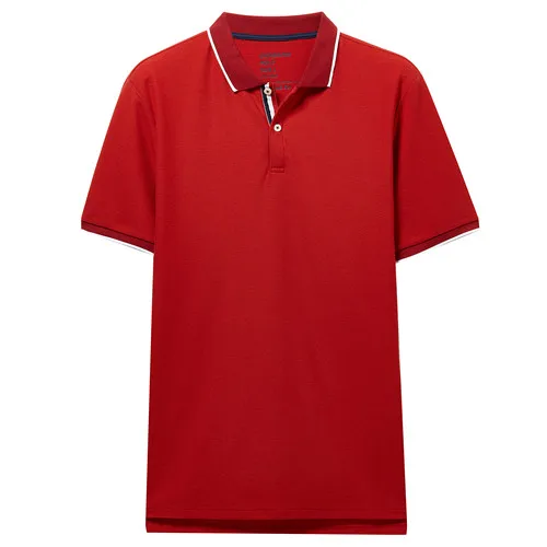 Giordano Футболка Polo slim fit с боковыми разрезами на талии, выполнена в нескольких цветовых вариантах и имеет несколько размеров на выбор - Цвет: 22Red