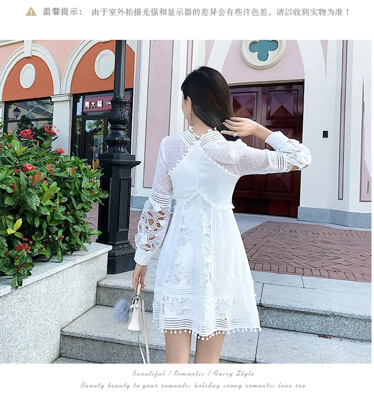 High quality luxury runway new arrive sexy deep V-neck Lave dress women Puff Sleeve party Dresses vestidos