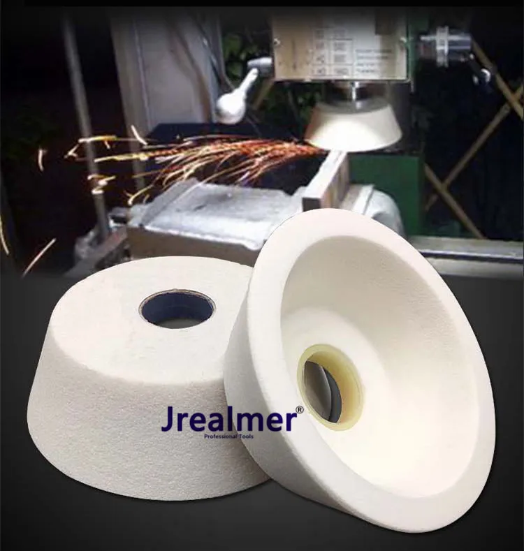 Jrealmer 1pcs Cup-shaped Dia70/100/125mm White corundum grinding wheel high quality White corundum