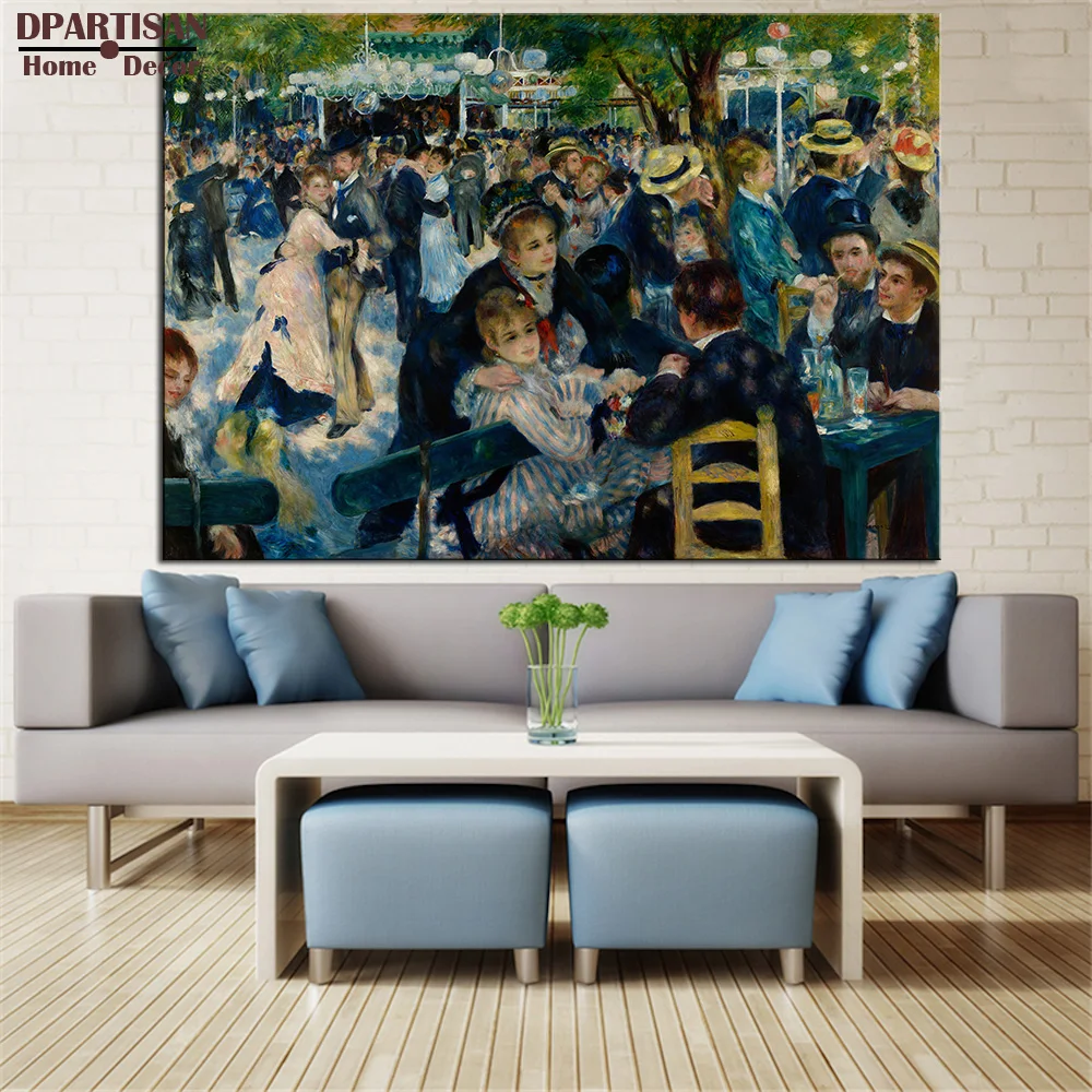 

DPARTISAN PIERRE AUGUSTE RENOIR BALL AT THE MOULIN DE LA GALETTE, 1876 print CANVAS WALL ART PRINT ON CANVAS OIL PAINTING ARTS