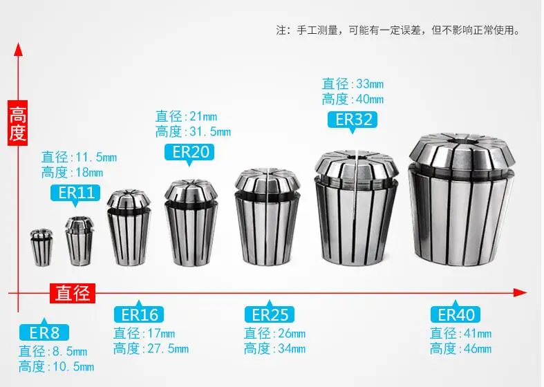 er11 8mm collet for CNC milling lathe tool and spindle motor 1pc,spring collet