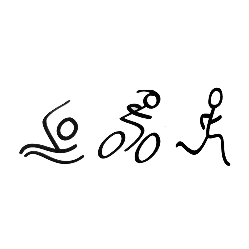 18*6.7CM Fashion Simple Triathlon Sticker Swim Bike Run Automotive