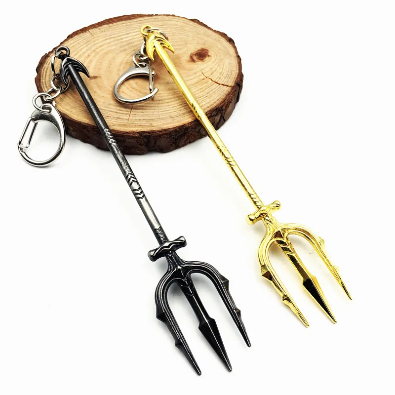 

Movie Justice League Aquaman Trident Keychain Metal Alloy Weapon Key Holder Size 13cm