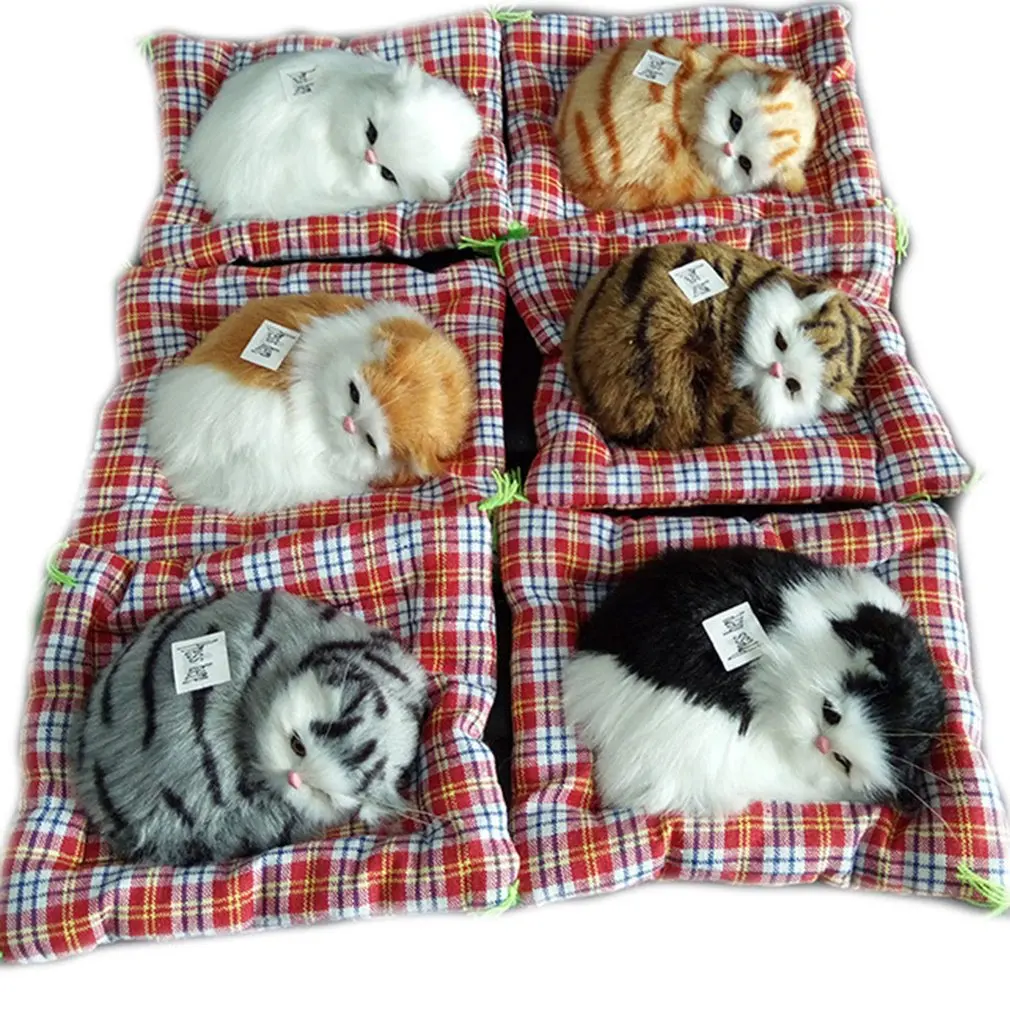 Cute Lovely Simulation Animal Cat Stuffed Toys Doll Plush Sleeping Cats