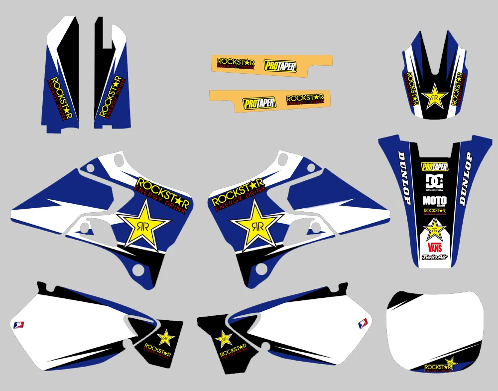 Команда Графика Фоны наклейки комплект для Yamaha YZ125 YZ250 YZ 125 250 1996- 1997 1998 1999 2010 2011 2012 2013