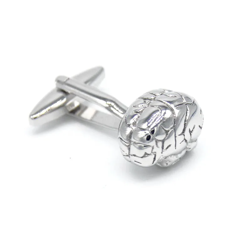 Wholesales&retail Me's Jewelry Brainstorm Business Gift Cufflinks Silver color Brain Shirt Wedding Unique Polished Free Shipping