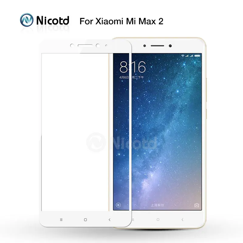 Nicott для XiaoMi Mi Max 2, разноцветное полное покрытие, закаленное стекло для XiaoMi Mi MAX 2 MAX2, Защита экрана для XiaoMi Max 2, 6,44 дюйма