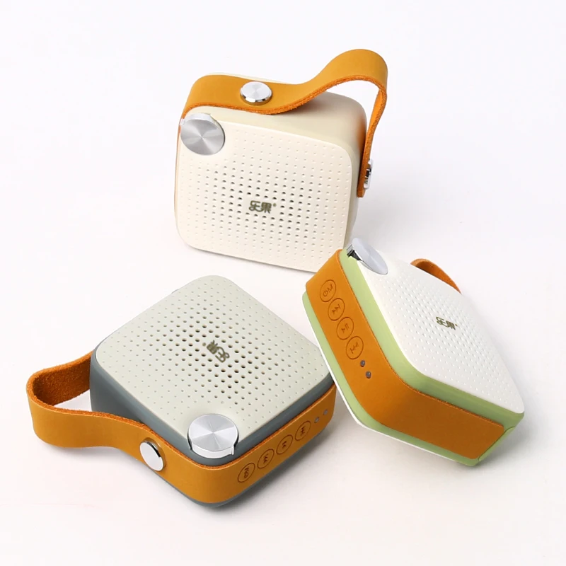 Mini Bluetooth Speaker Leather Strap Wireless Original Audio Waterproof
