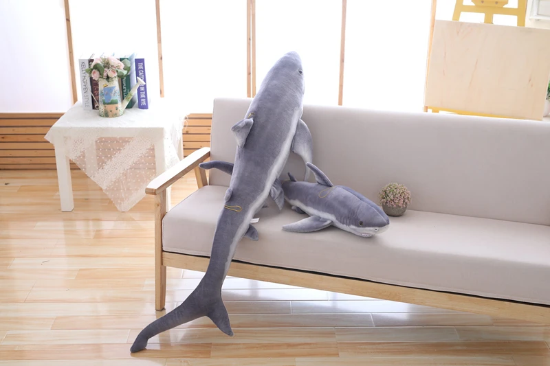 100/140cm New Style Simulation Grey Shark Plush Toys Big Fish Cloth doll Shark stuffed plush animals doll Children Birthday Gift 100/140cm New Style Simulation Grey Shark Plush Toys Big Fish Cloth doll Shark stuffed plush animals doll Children Birthday Gift