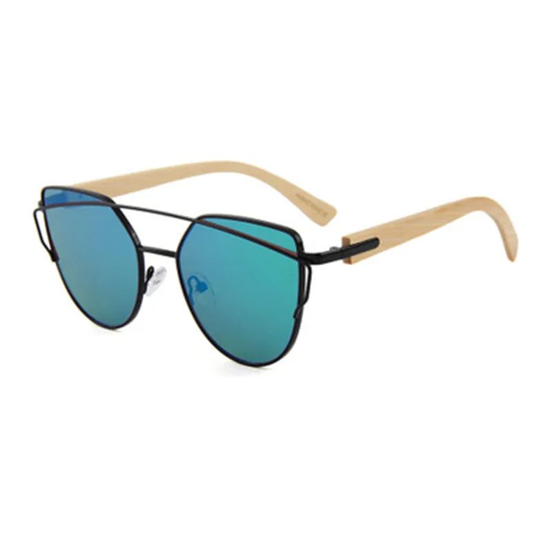 Olvio бренд оригинальные деревянные солнцезащитные очки Бамбуковые кошачий глаз солнцезащитные очки поляризованные металлические рамы деревянные очки женские роскошные солнцезащитные очки