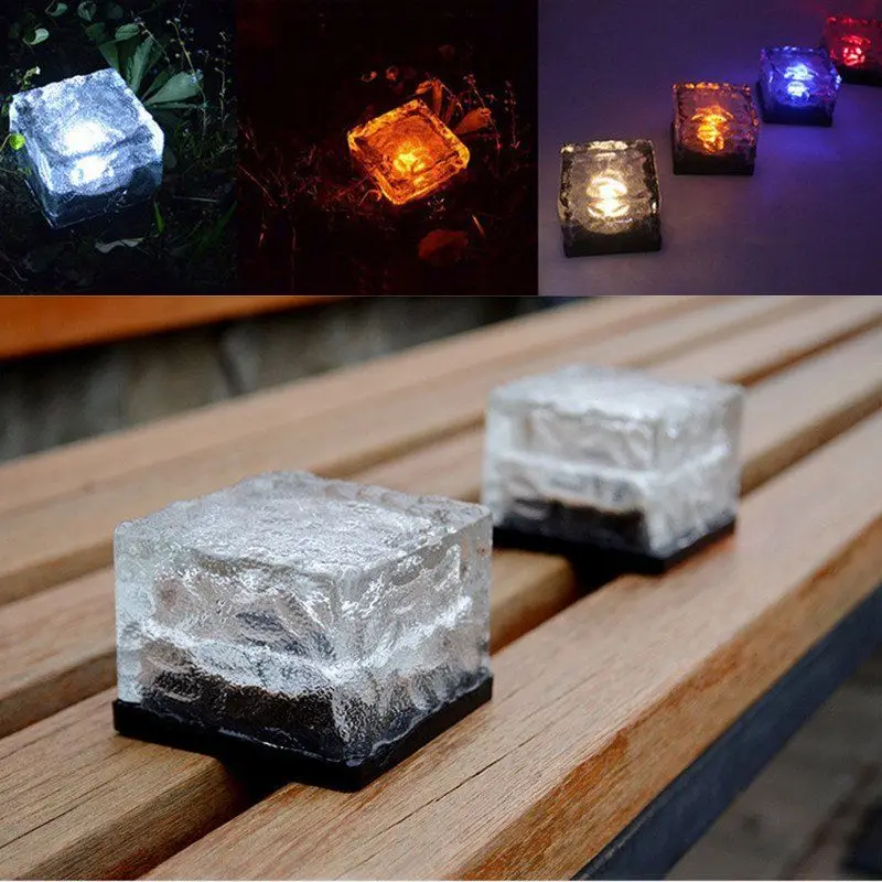 2PK Solar Brick Light Lamp Path Street Deco Light Solar Ground light