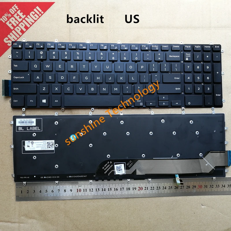 NEW For Dell Inspiron 15 Gaming 7566 7567 Russian Keyboard With Backlit
