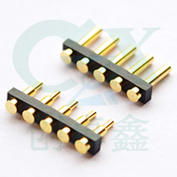 

female and male pitch 3.0mm 5pin 5 hole PCB solder spring loaded pogo pin connector