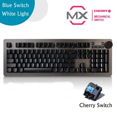 Ajazz AK60 USB проводной боковой резьба белый светильник/RGB подсветка механическая клавиатура с мультимедийной ручкой для светильник ing/регулятор громкости - Цвет: Серый