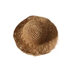 Новинка; Лидер продаж Детская Панама ручной крюк ананас пляжная шляпа с полями ручной складной соломенная шляпа открытый шляпа от солнца