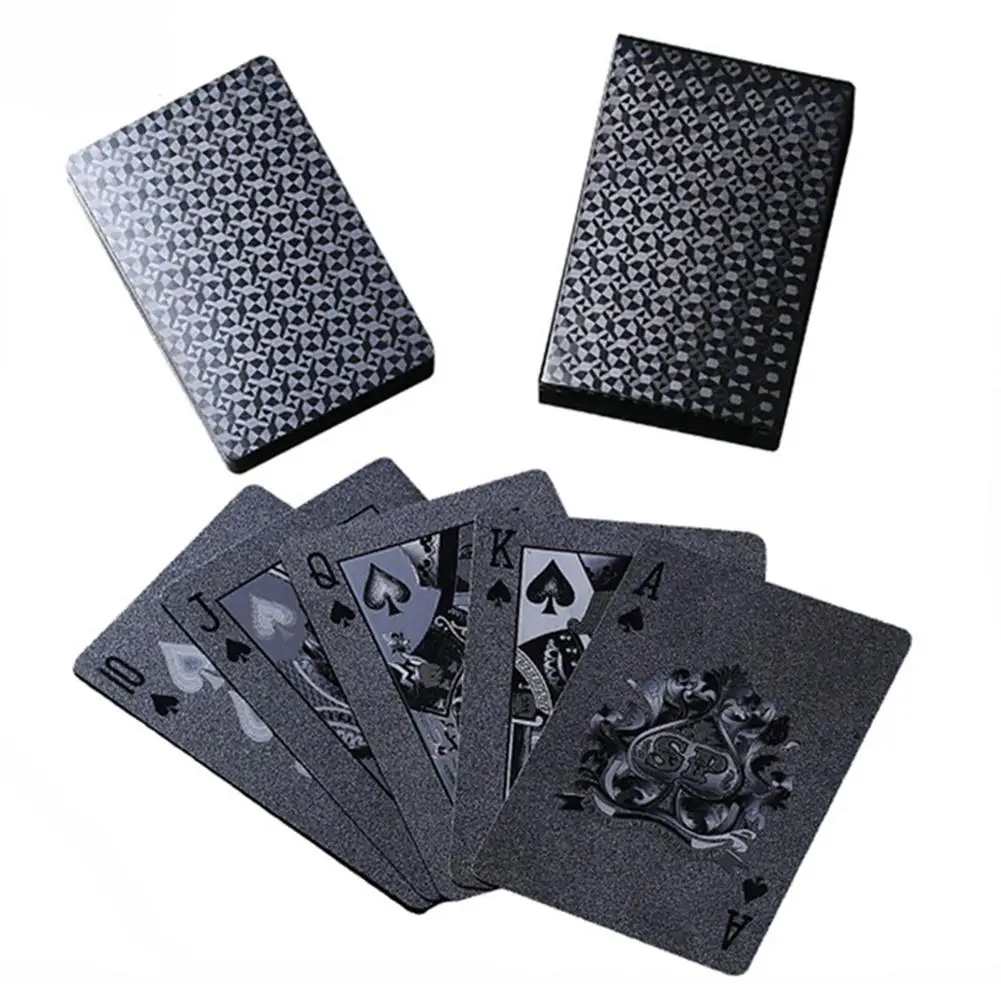 Waterproof Black Playing Cards Plastic 3D Embossing Poker Cards PET Material Gift Cards For Collection 54 Pcs Wholesale Waterproof Black Playing Cards Plastic 3D Embossing Poker Cards PET Material Gift Cards For Collection 54 Pcs Wholesale