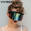 VIVIBEE Nicki Minaj Women Visor Sunglasses 2022 Trending Product Mirror Fun Sun Glasses UV400 Fashion Shades ► Photo 1/6