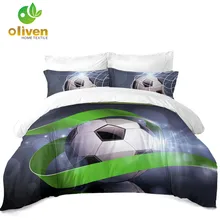 3Pcs 3D Football Bedding Set Sports Design Duvet Cover Set Luxury Bedclothes Quilt Cover Pillowcase Home Decor roupa de cama D49