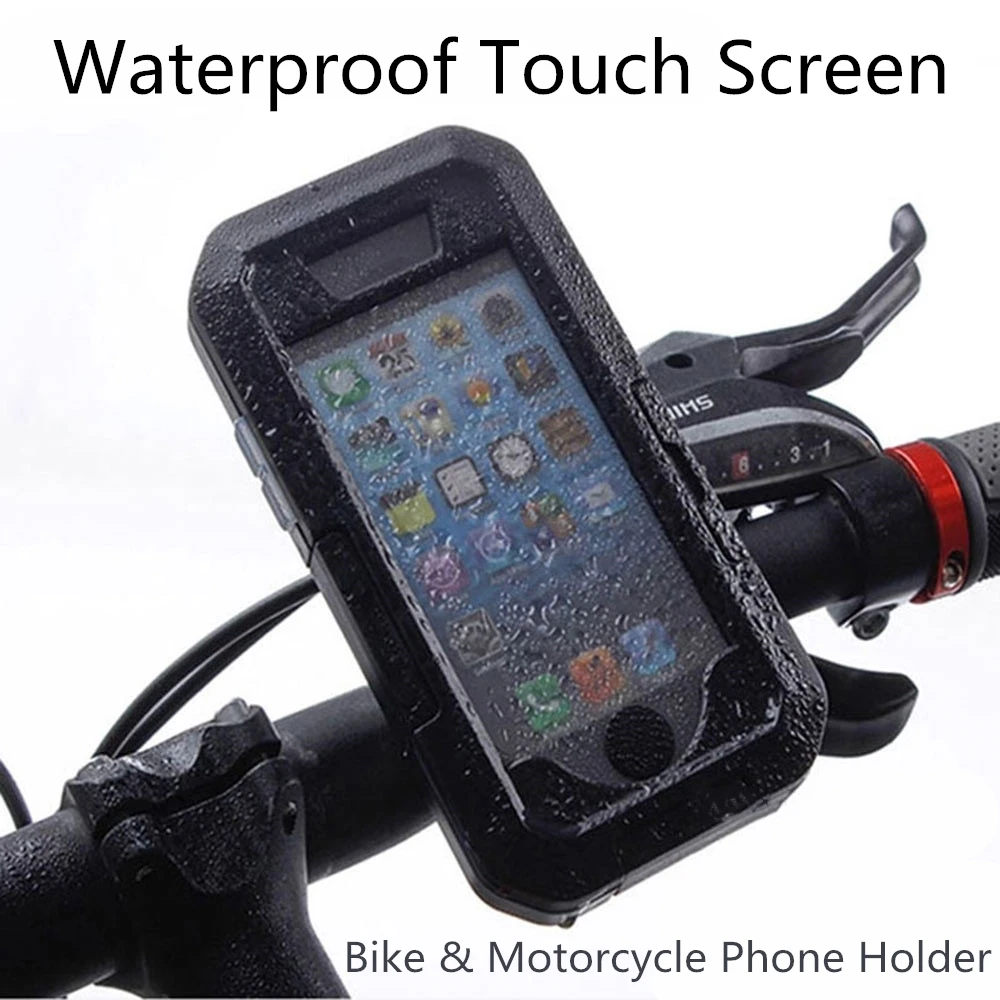 

Outdoor Motorcycle Bicycle Bike Mobile Phone Holder Stand Support for iPhone X 8 7 6 6s Plus 5s GPS Waterproof Touch Screen Case