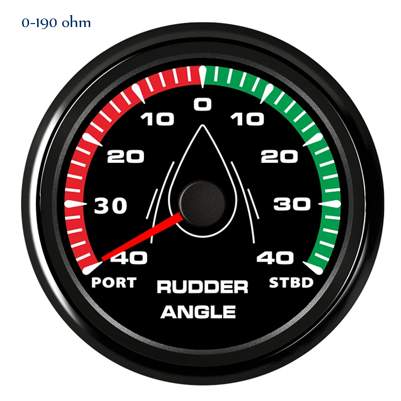 85mm Boat Rudder Angle Gauge Marine Indicator 0 190ohm for Yacht Vessel