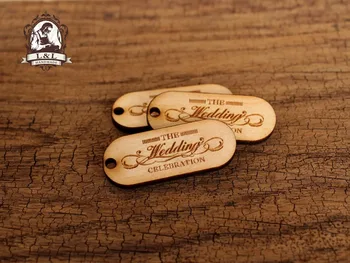 

Custom wooden tags, Sew on wood labels, Oval wood buttons, Engraved tags, Personalized small tags (WDBQ26)