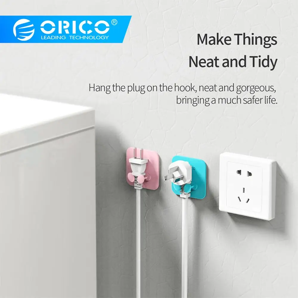 

ORICO SG-WT2 Silicone Cable Holder Cable Plug Management Plug Storage Hook Power Plug Socket Holder Hanger Wall Storage Hook