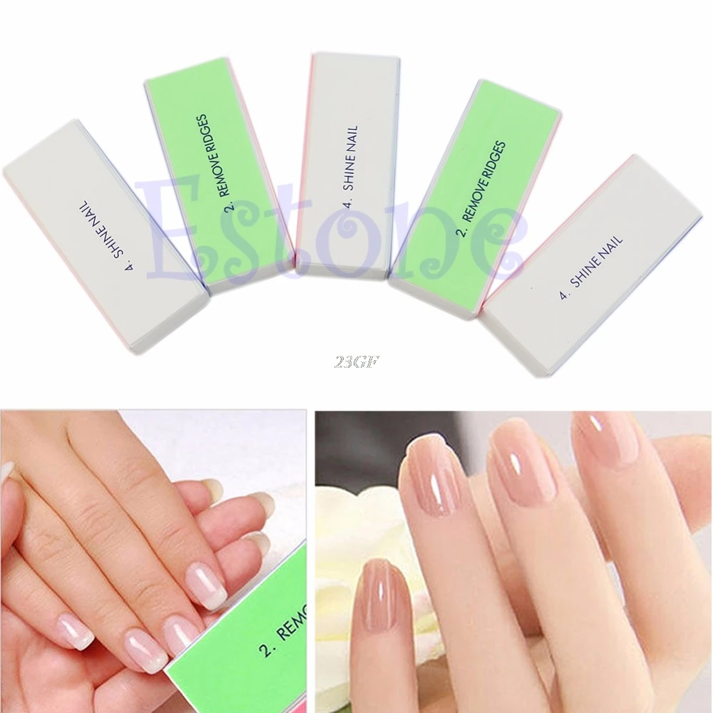 

5 Pcs Fashion Nail Art Manicure 4 Way Shiner Buffer Buffing Block Sanding File