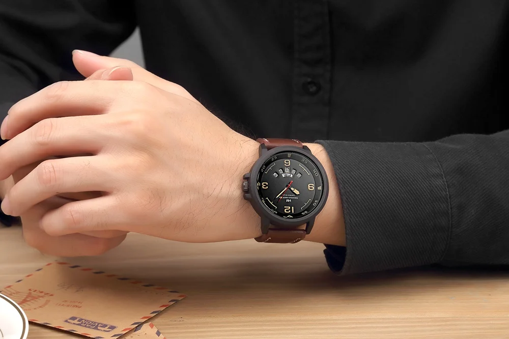 Relogio Masculino кварцевые часы Для мужчин лучший бренд роскошные кожаные Для мужчин s часы моды Повседневное Спорт часы Для мужчин наручные часы с датой